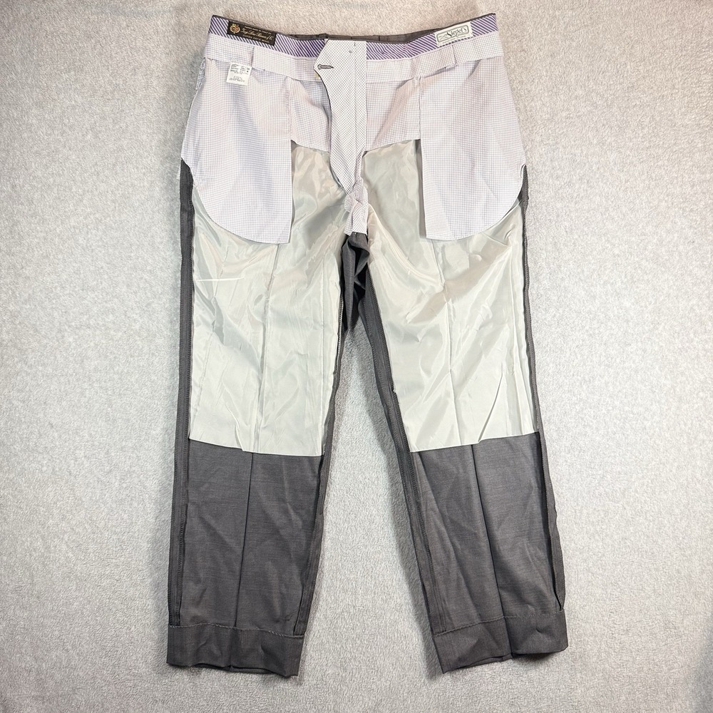 Jack Victor Loro Piana Dress Pants Mens 38x30‎ Gray Trousers Union Made Canada - Picture 8 of 12